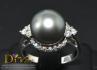 แหวนเพชรไข่มุกเซาท์ซีAAA10.5mm.สีเทาดำ เพชรเบลเยี่ยมคัทน้ำ97-98ความสะอาดvs-vvsรวมทั้งหมด0.33กะรัต ทองคำขาว18K ไซด์53สวยเรียบหรูดูดีค่ะ