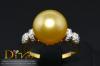 แหวนเพชรไข่มุกเซาท์ซีAAA10.5mm.สีทอง เพชรเบลเยี่ยมคัทน้ำ97-98ความสะอาดvs-vvsรวมทั้งหมด0.20กะรัต ทองคำ18K ไซด์52สวยเรียบหรูค่ะ
